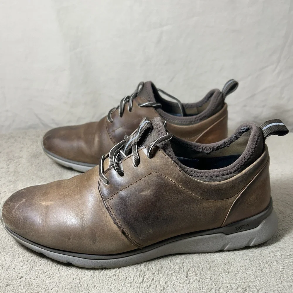 Johnston Murphy XC4 Prentiss Plain Toe Shoes Mens 8.5M Brown Leather 25-6712